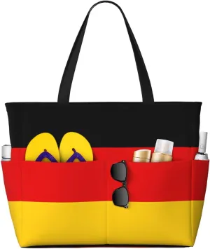 Guam Island Flag Women Large Beach Bag Travel Weekender Foldable Tote Bag for Pool Beach Vacation Gym
