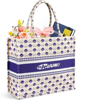 GUANJUNX Tote Bag Women Book Large Capacity Handbag with Lovely Dog Full Printing Design 5 Internal Space for Multi Organizes