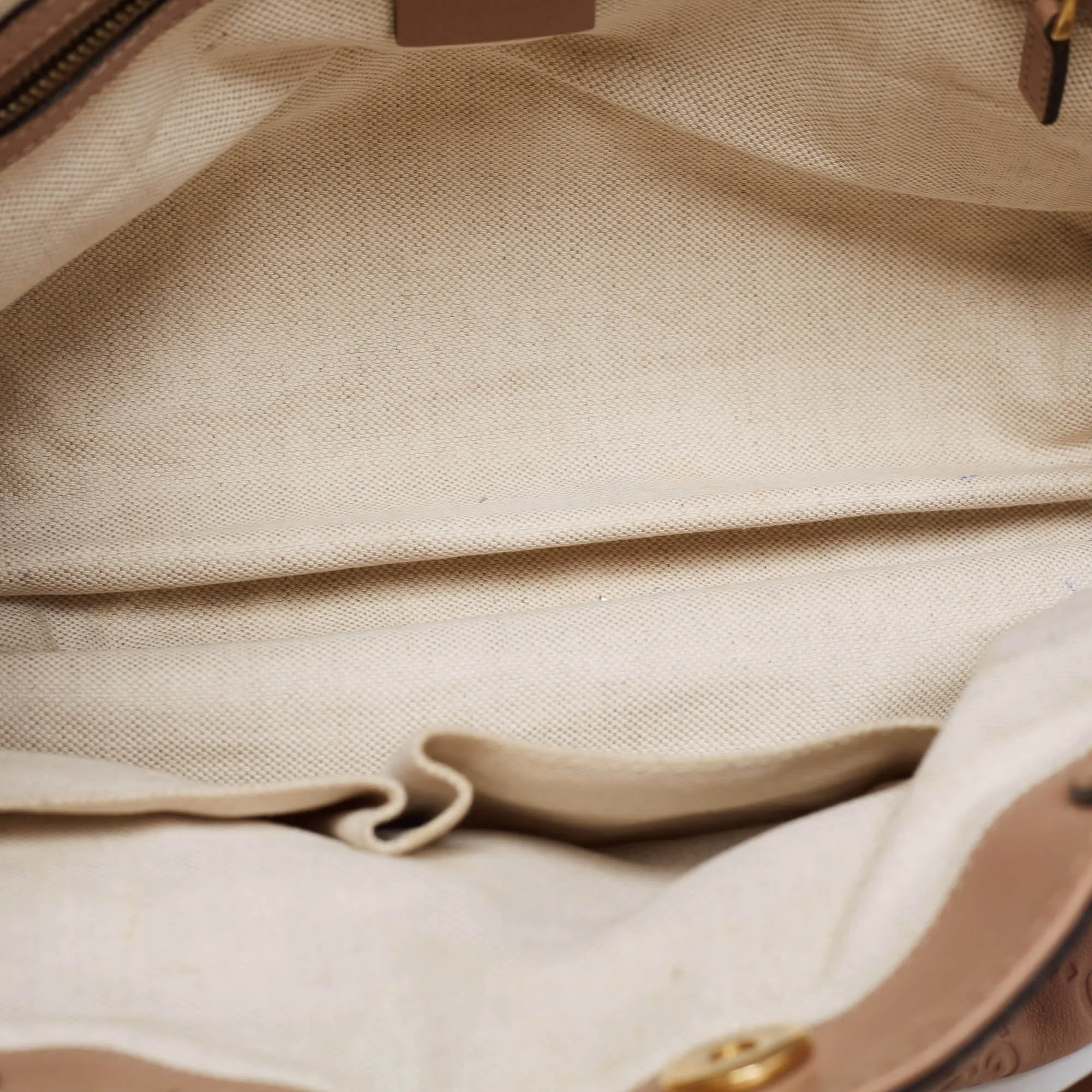 Gucci Beige Guccissima Leather Scarlett Stud Interlocking G Hobo