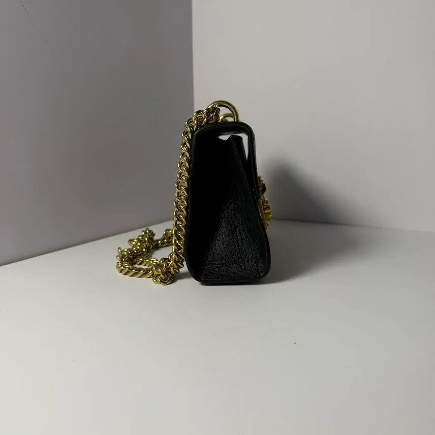 Gucci Padlock Embellished Black Leather Shoulder Bag