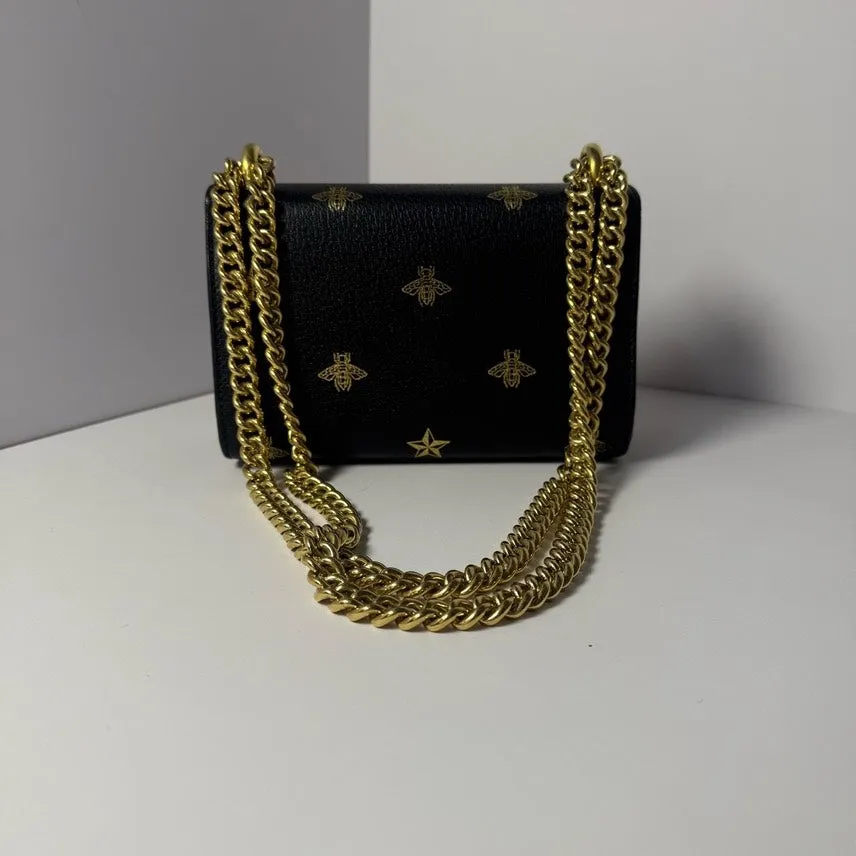 Gucci Padlock Embellished Black Leather Shoulder Bag