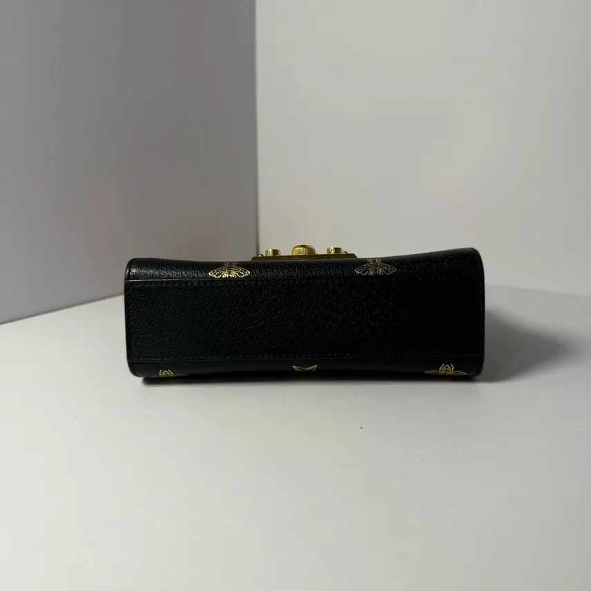 Gucci Padlock Embellished Black Leather Shoulder Bag