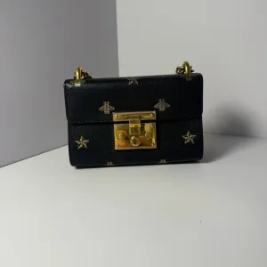 Gucci Padlock Embellished Black Leather Shoulder Bag