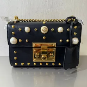 Gucci Padlock Pearl Black Leather Chain Bag