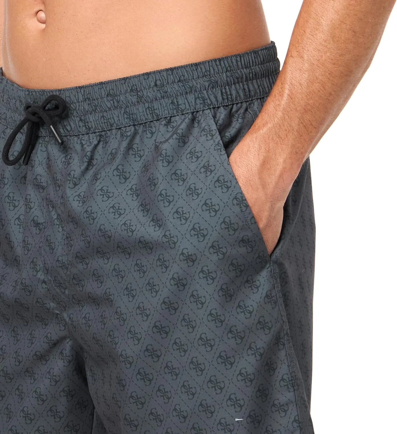 GUESS Men's Swimtrunk Medium Embossed Logo