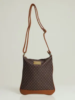Guliana Core Logo Crossbody Bag - Brown