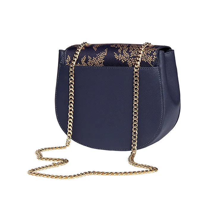 HALF MOON CROSS BODY - SMOKEY BLUE BIRDS