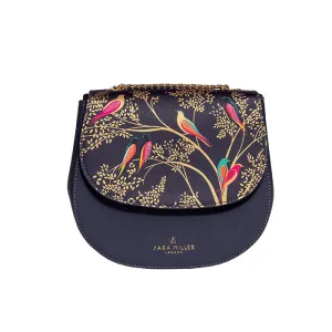 HALF MOON CROSS BODY - SMOKEY BLUE BIRDS