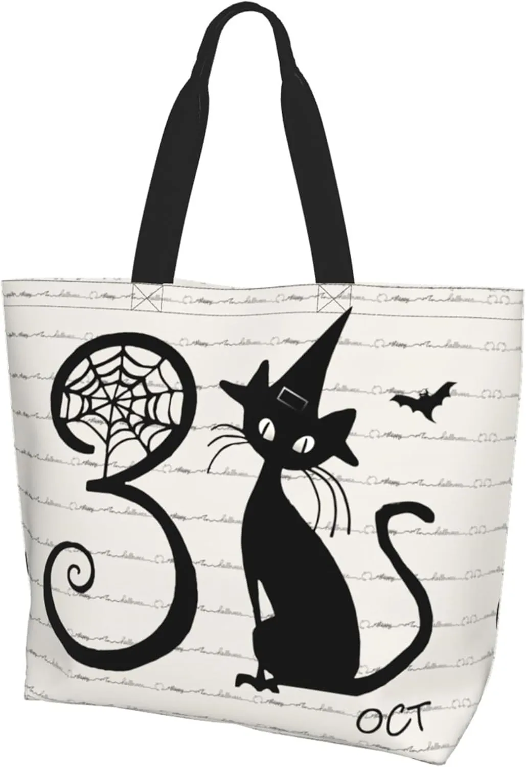 Halloween Women Travel Tote Bag With Zipper - Large Beach Work Handbag Purse
