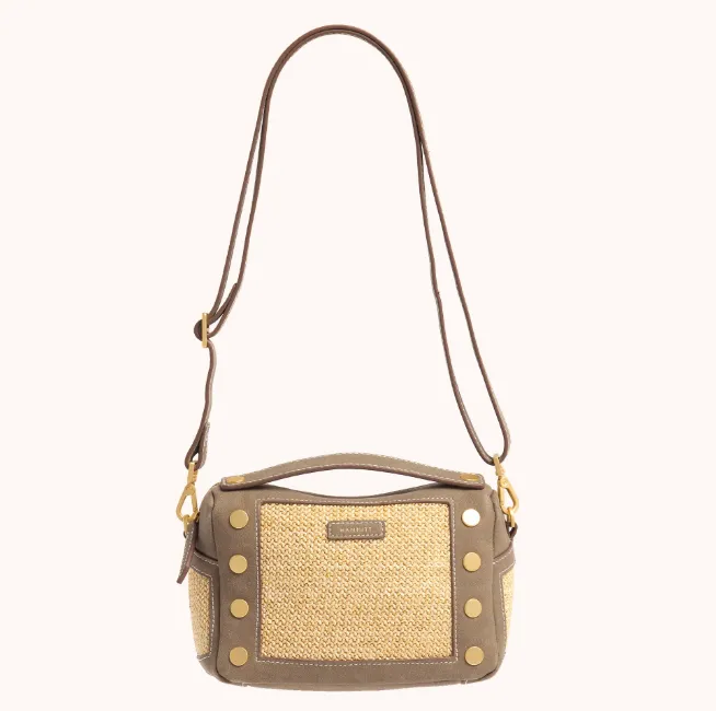 Hammitt Evan Small Crossbody in Pewter Raffia