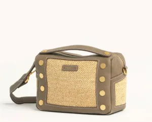 Hammitt Evan Small Crossbody in Pewter Raffia
