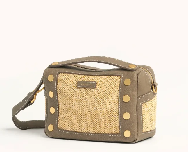 Hammitt Evan Small Crossbody in Pewter Raffia