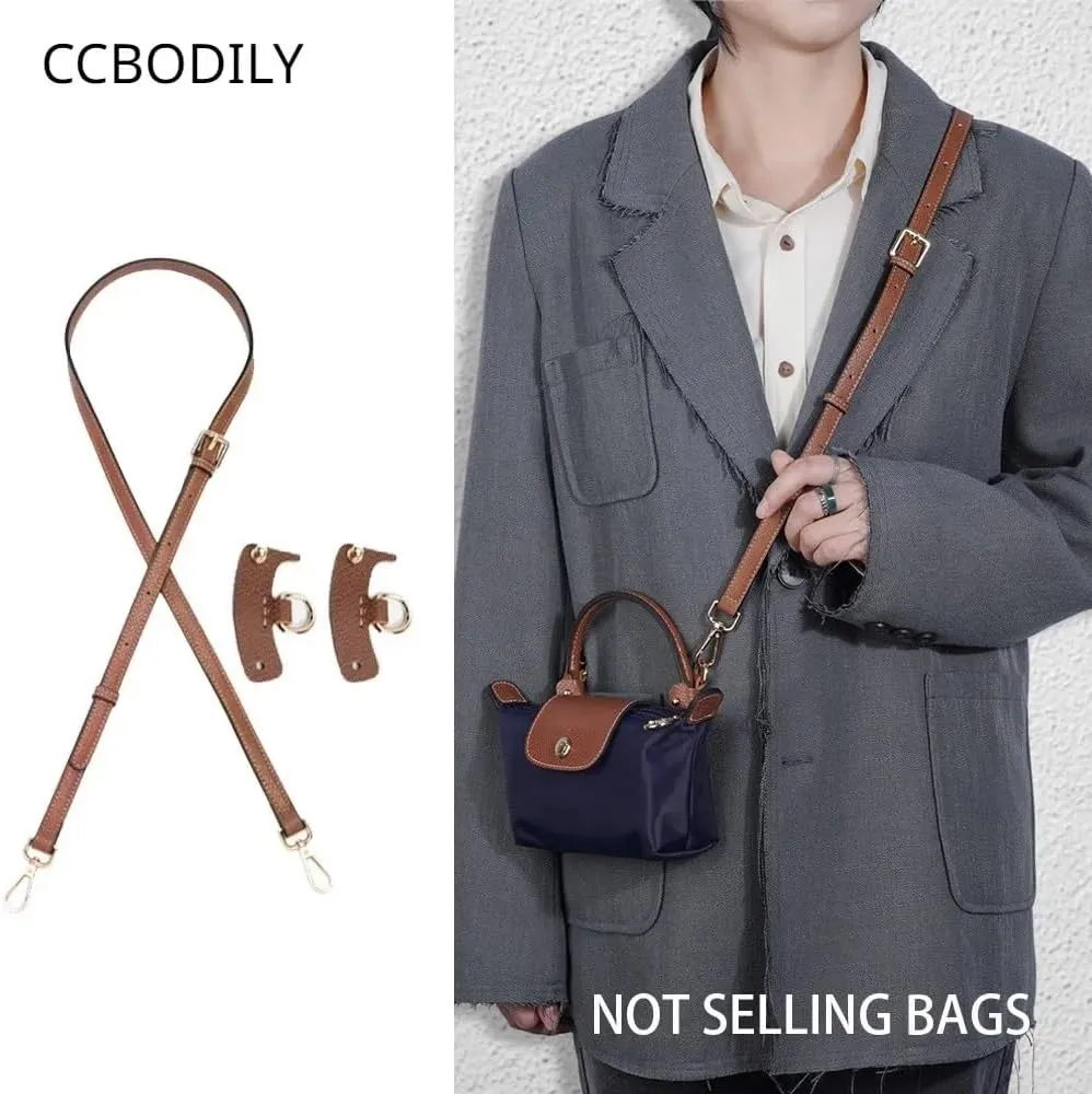Handbag Strap Adjustable Bag Strap for Long Mini Bag Free Punching Modification Transformation Accessories for Mini Bag Shoulder Strap Bag Straps for Handbags(Gris)