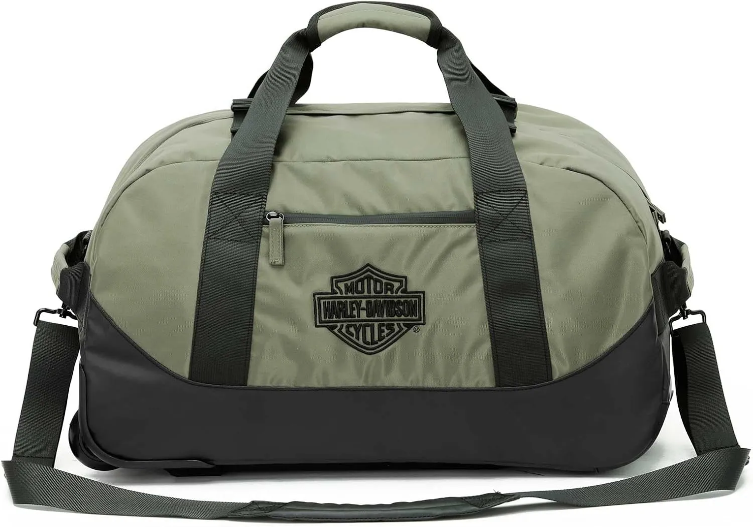 Harley-Davidson 21" B&S Crinkle Nylon Carry-On Wheeling Duffel Bag - Green