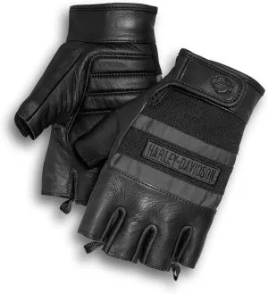Harley-Davidson Men's Centerline Fingerless Gloves, Black - 98250-13VM