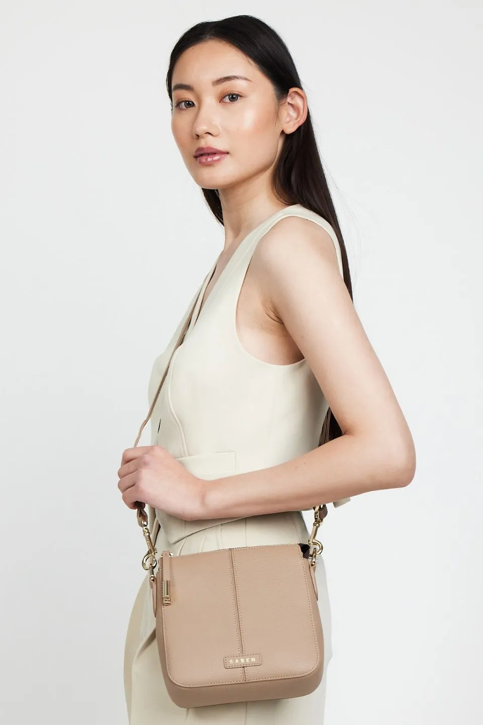 Harrie Taupe Crossbody Bag