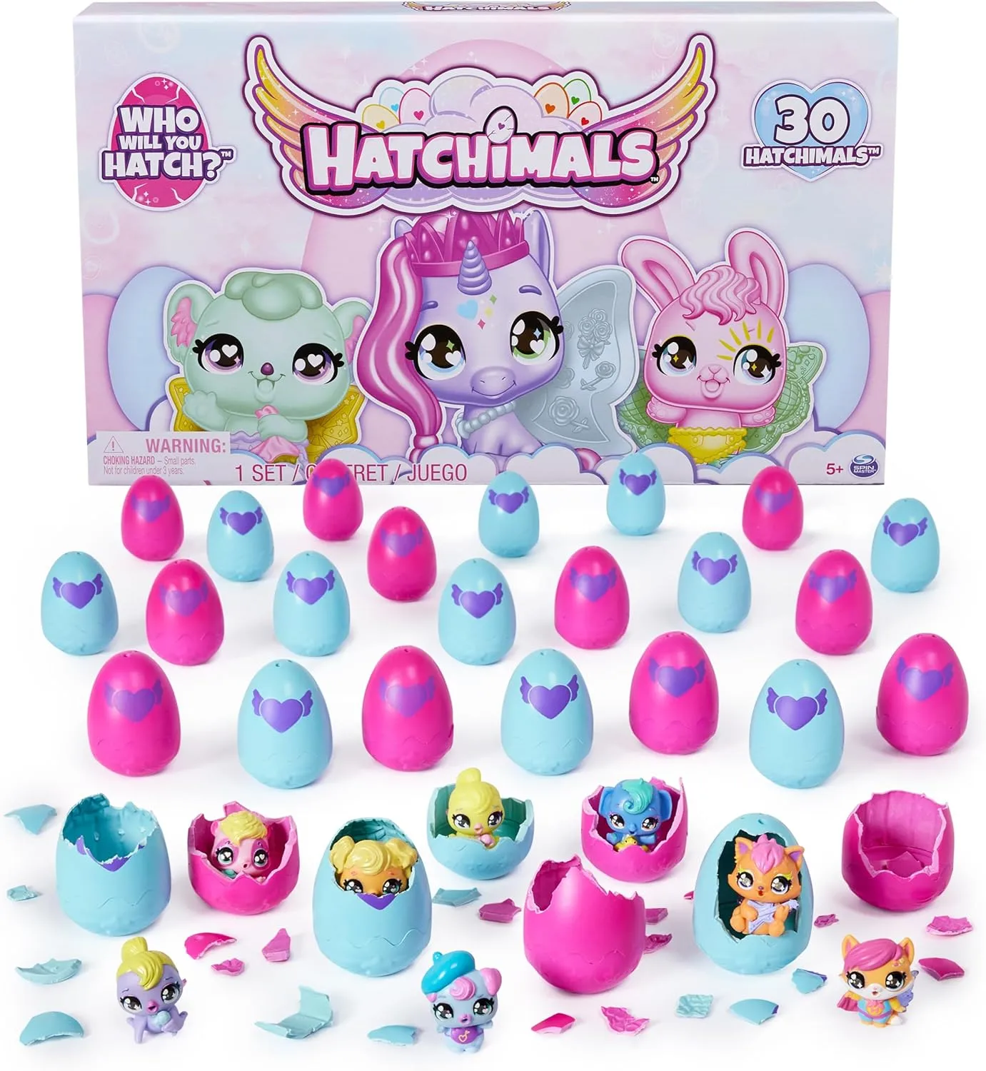 Hatchimals Alive CollEGGtibles 30 Egg Mystery Value Pack - Mini Figures Ultimate Cracking Set: Who Will You Hatch - Easter Basket Pack -30 Unique Figures, Party Favors, Easter Egg Pack (Age 3 )