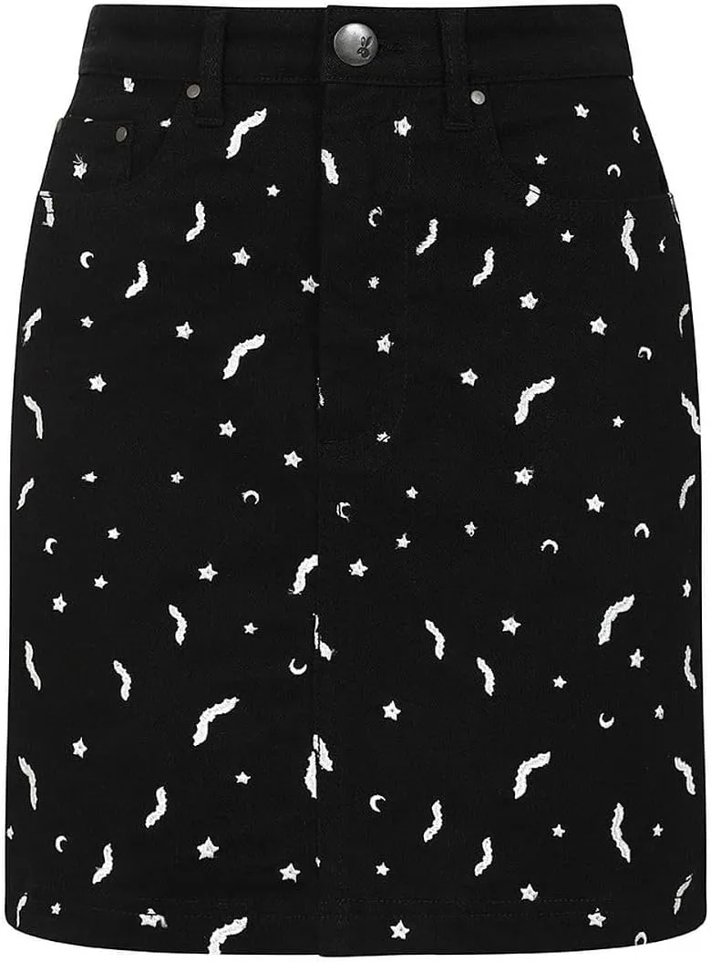 Hell Bunny Bat Moon and Stars Mini Skirt