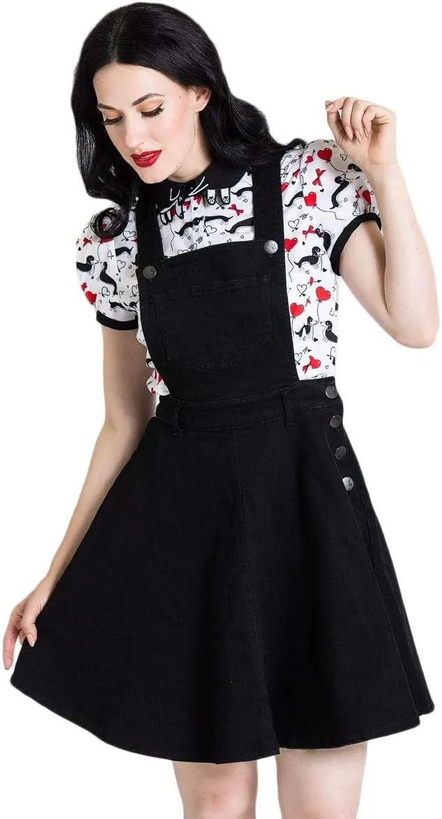 Hell Bunny Dakota Denim Pinafore Dress