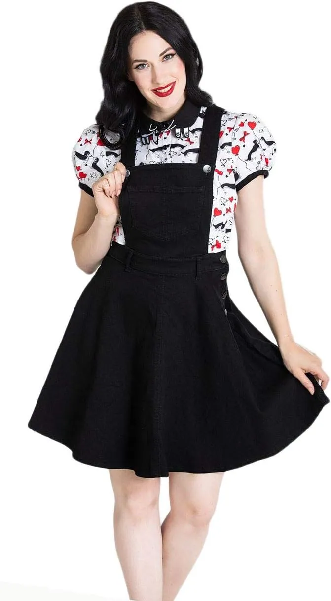 Hell Bunny Dakota Denim Pinafore Dress