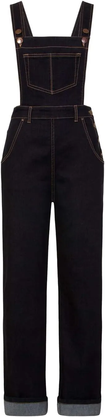 Hell Bunny Elly May Denim Jeans Landgirl 40s 50s Retro Rockabilly Dungarees