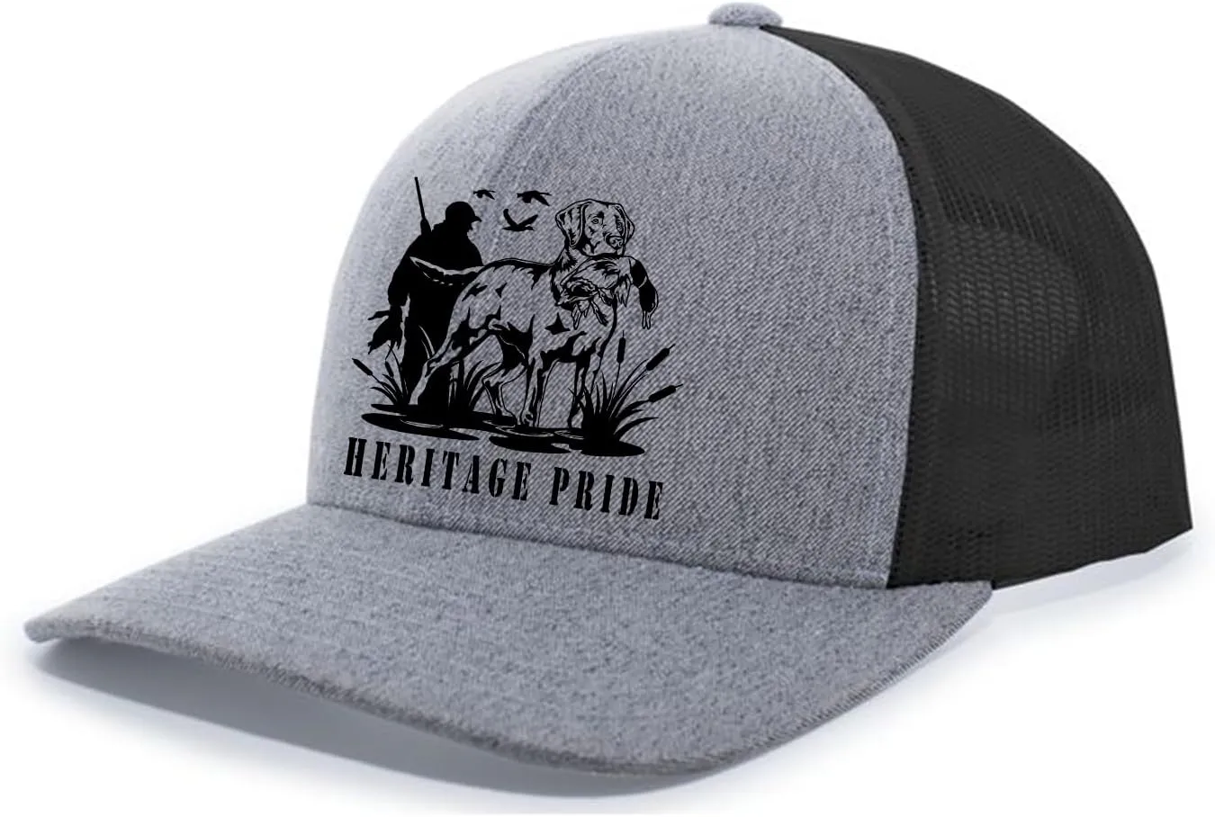 Heritage Pride Mens Lab Hunting Mallard Duck Embroidered Mesh Back Trucker Hat
