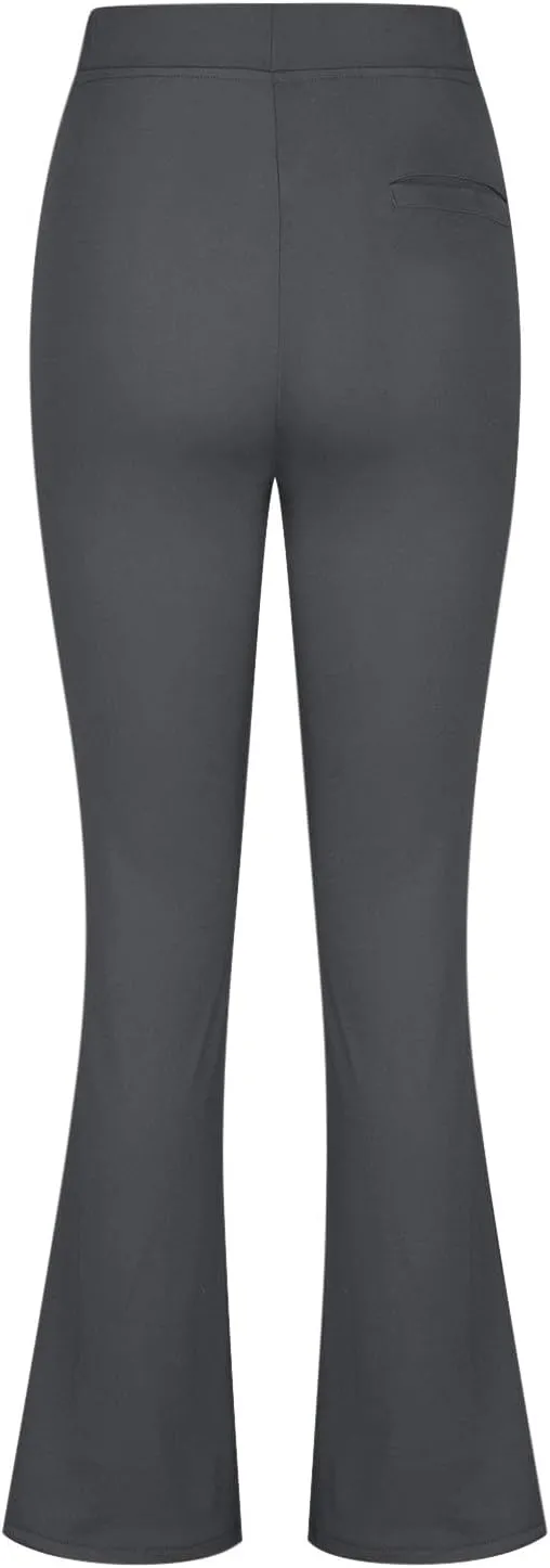 HGps8w Pull On Dress Pants for Women with Pockets, Business Casual High Waisted Stretchy Bootcut/Straight Work Pants