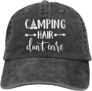 HHNLB Unisex Camping Hair Don t Care 1 Vintage Jeans Baseball Cap Classic Cotton Dad Hat Adjustable Plain Cap