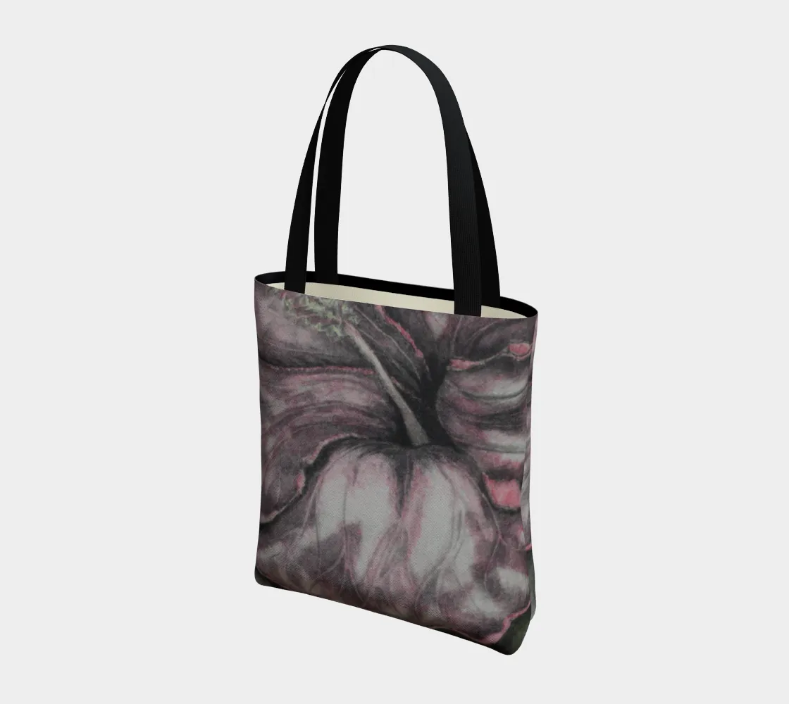 Hibiscus Grisaille Bag Tote Pink End-to-end encryption Proactive service
