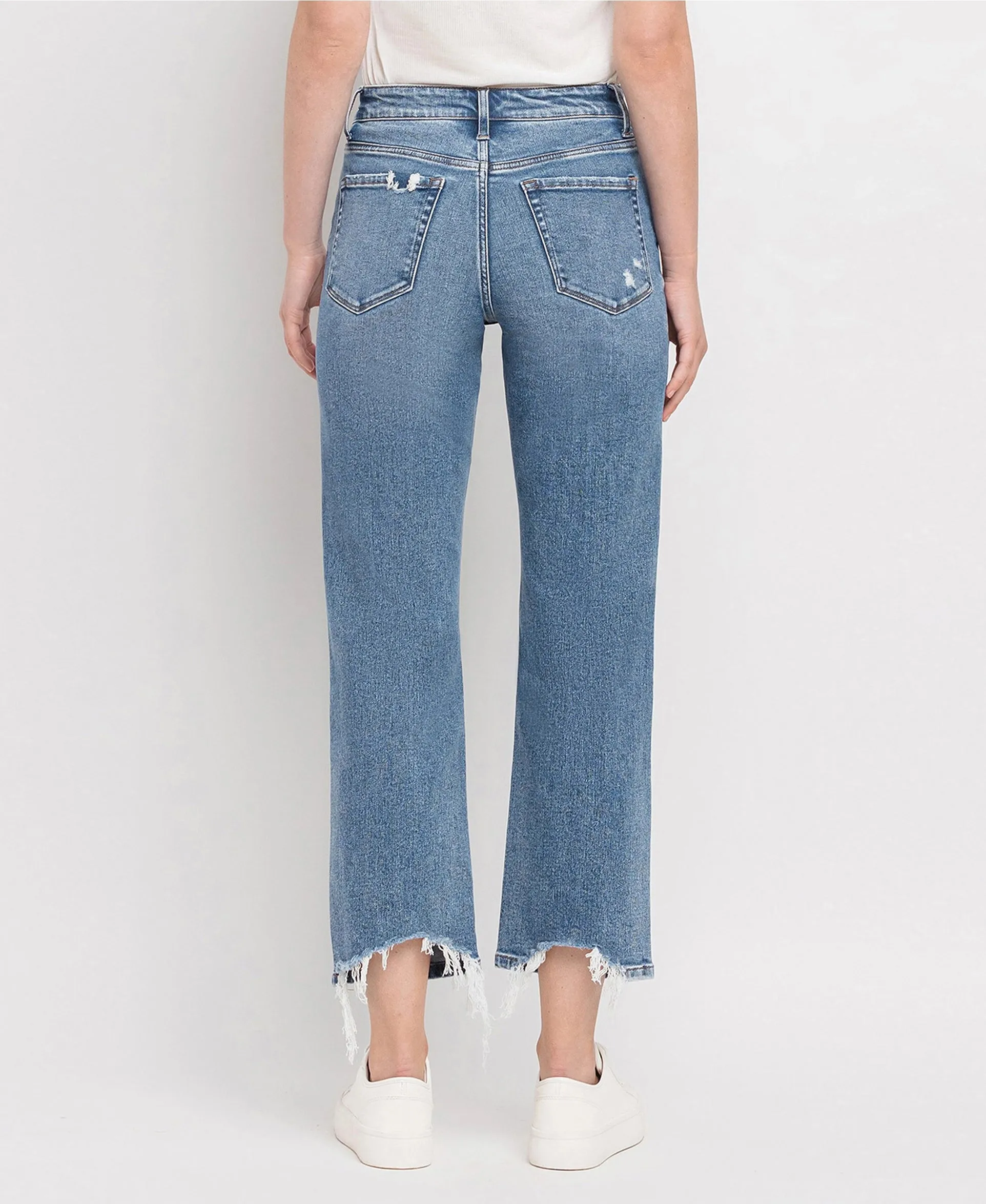 HIGH RISE DISTRESSED CROP JEANS