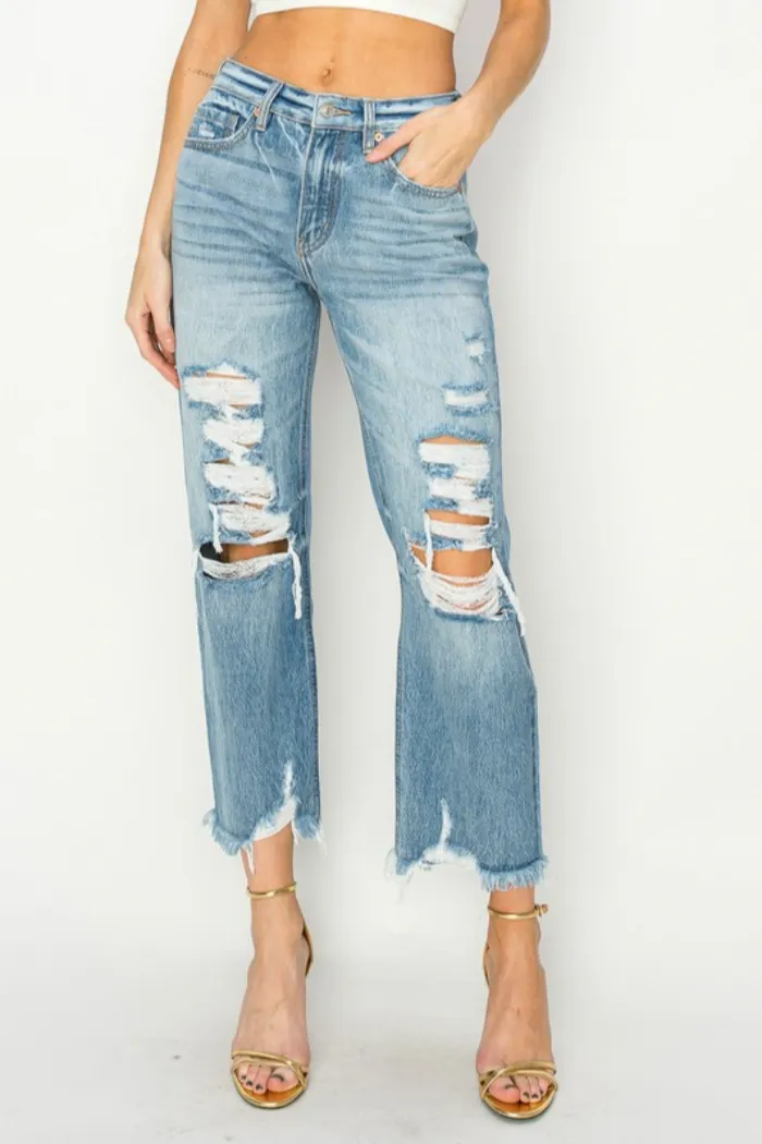 High Rise Distressed Jeans