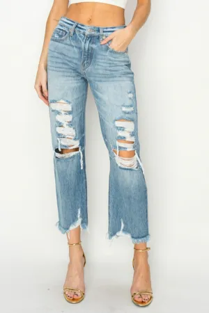 High Rise Distressed Jeans
