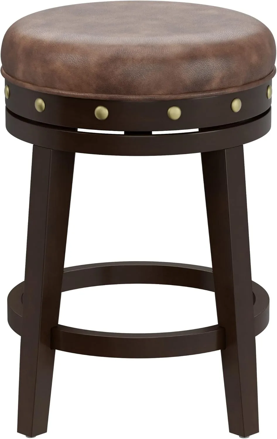 Hillsdale Benard Backless Swivel Counter Stool Height, Brown