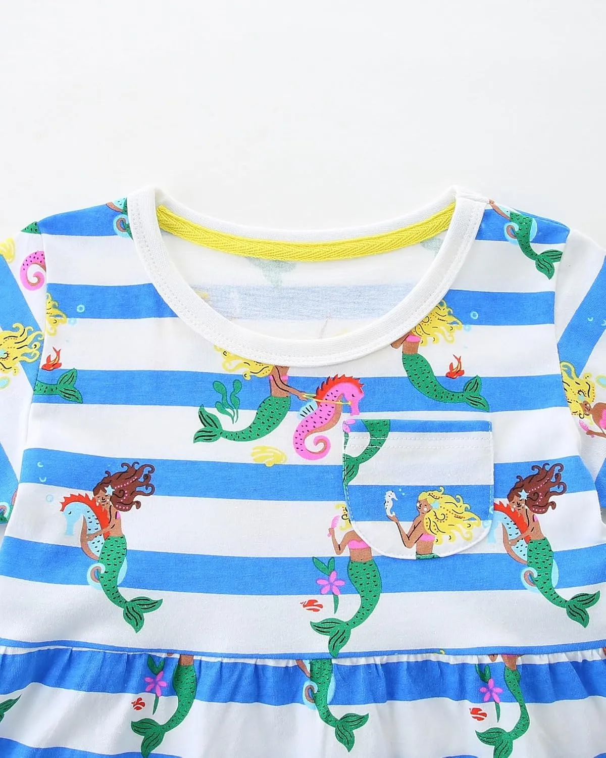 Hongshilian Toddler Girls Cotton Casual Dress Cartoon Print Short Sleeve Dress Girls Summer Sundress 2-7 Years
