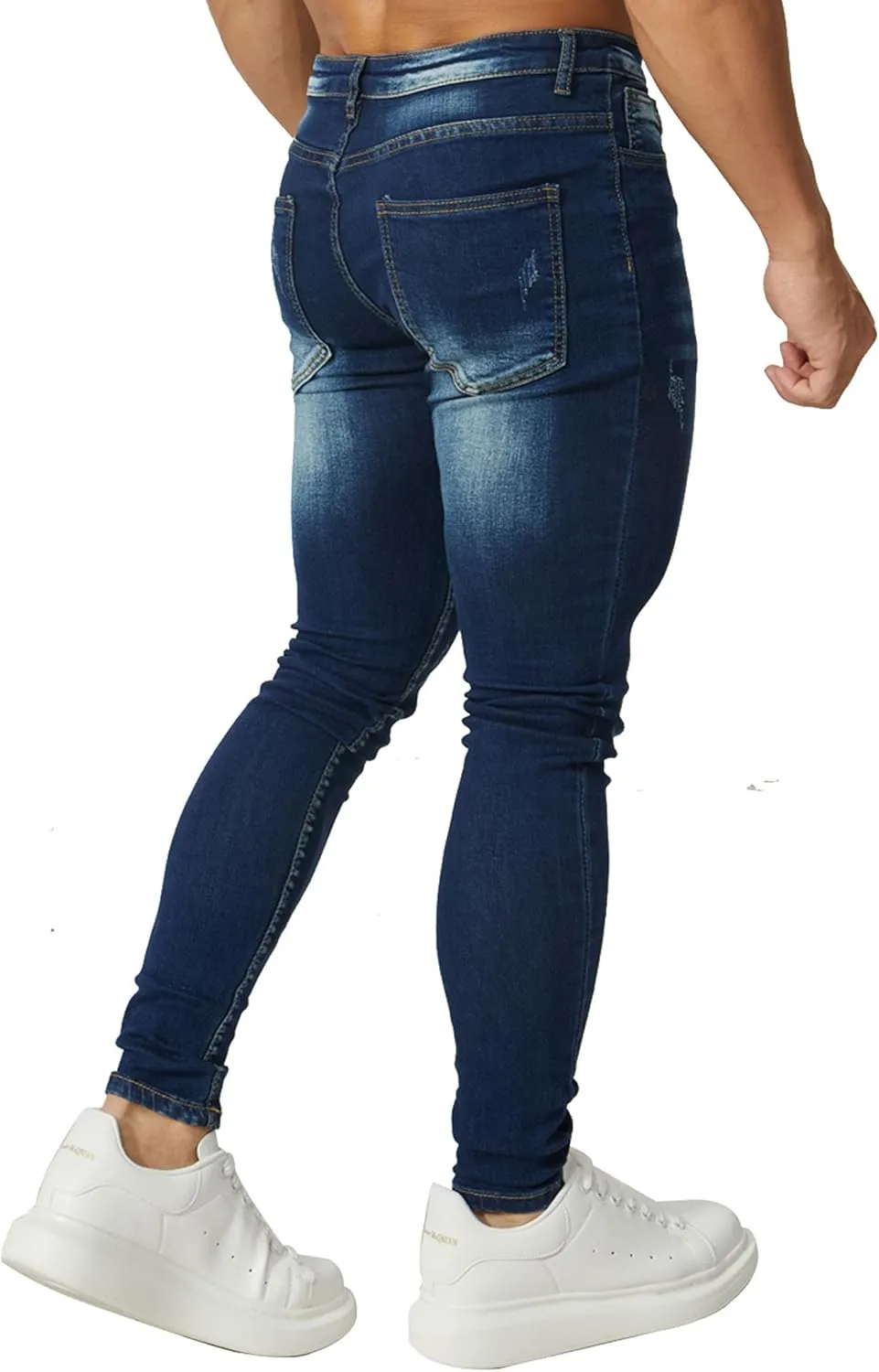 HUNGSON Skinny Jeans for Men Stretch Slim Fit Ripped Distressed