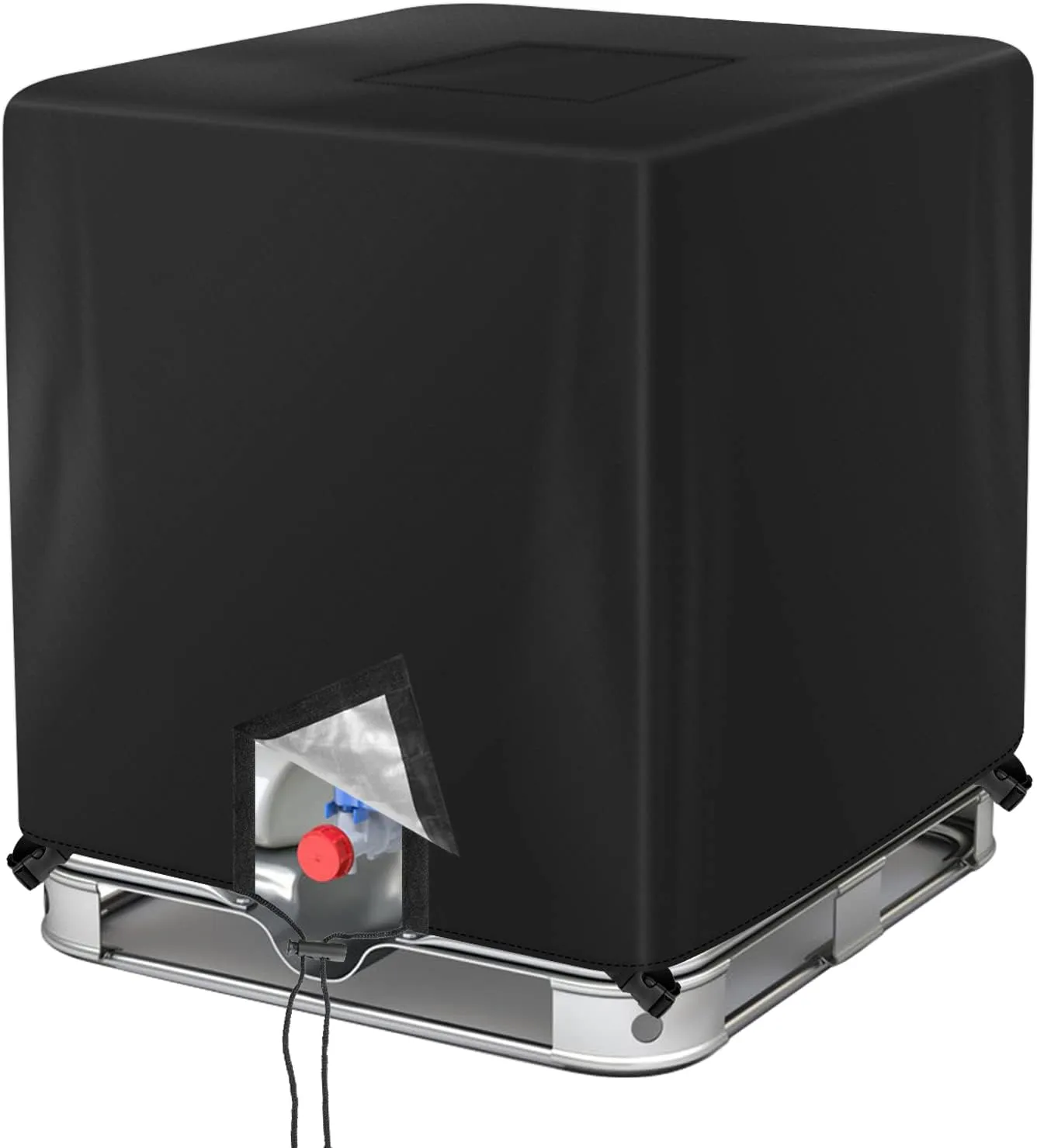 IBC Tote Cover 275 Gallon for Outdoor 1000L Garden Sunshade Water Proof Protective Cover Black