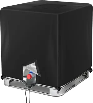 IBC Tote Cover 275 Gallon for Outdoor 1000L Garden Sunshade Water Proof Protective Cover Black