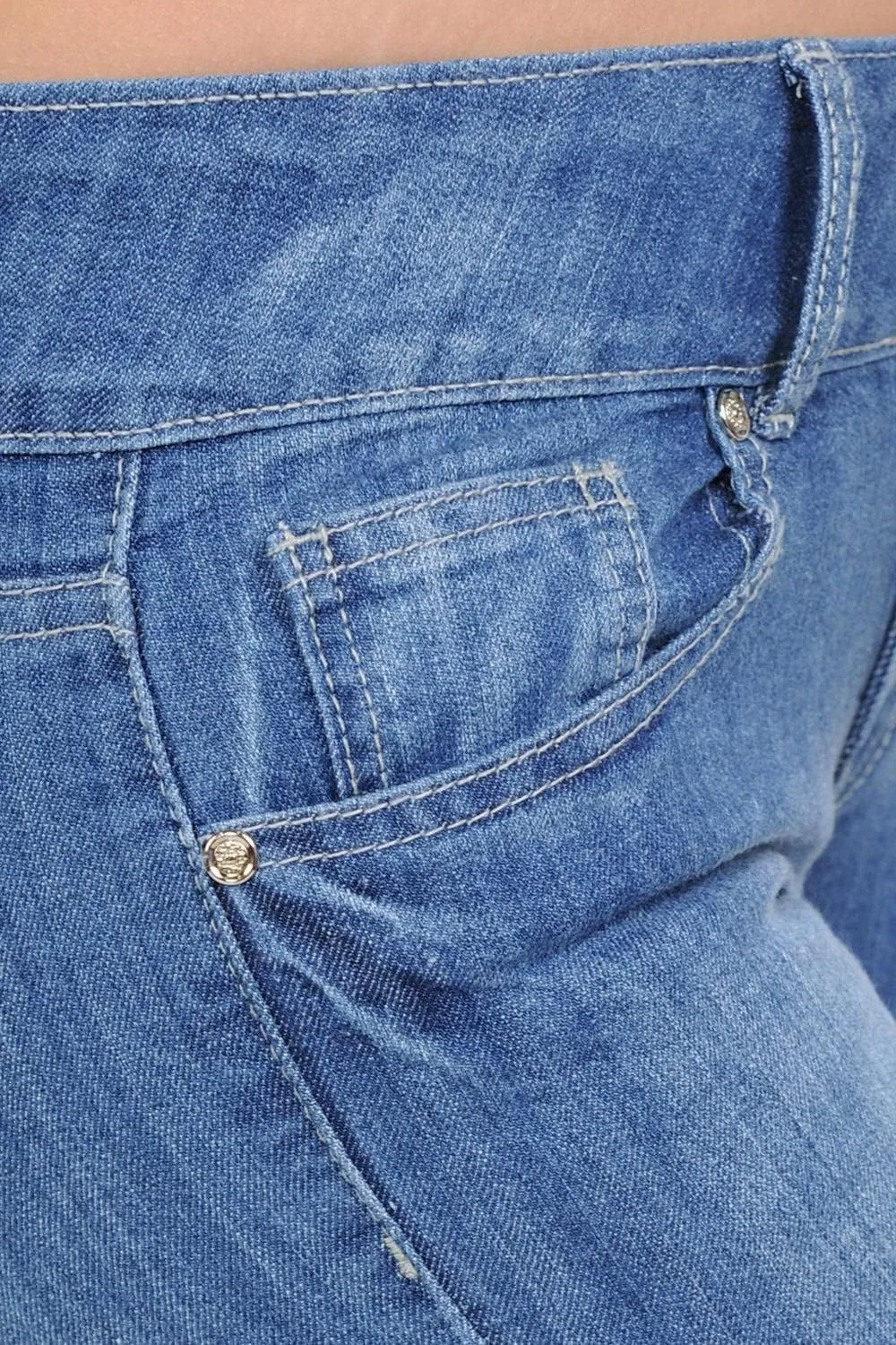 Jack David Womens Plus Size Denim Skinny Jeans Destroy Stretch Ripped Distressed Pants