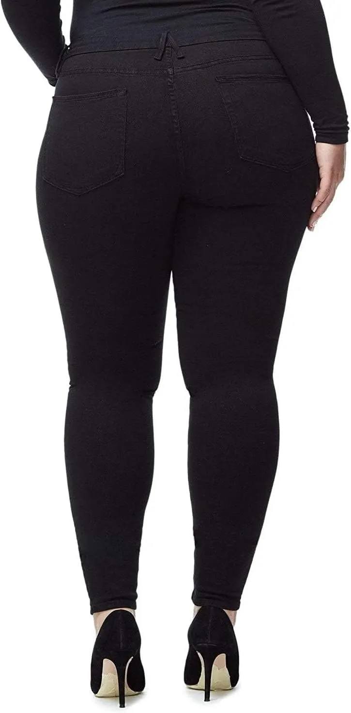 Jack David Womens Plus Size Denim Skinny Jeans Destroy Stretch Ripped Distressed Pants