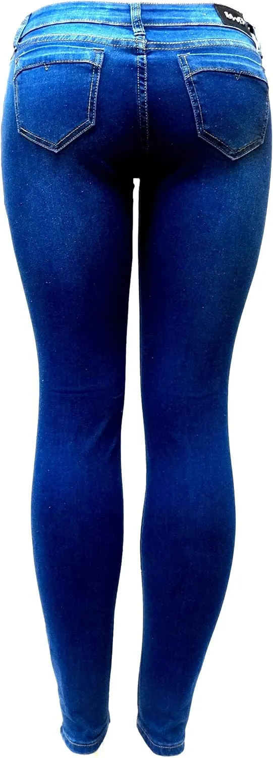 Jack David/Sweet Look Juniors Womens Blue Denim Jeans Destroy Skinny Ripd Distressed Pants