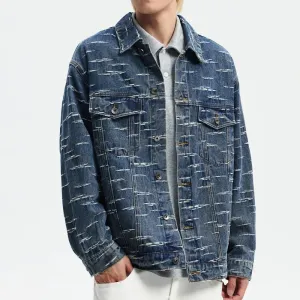 Jackford Distressed Denim Jacket