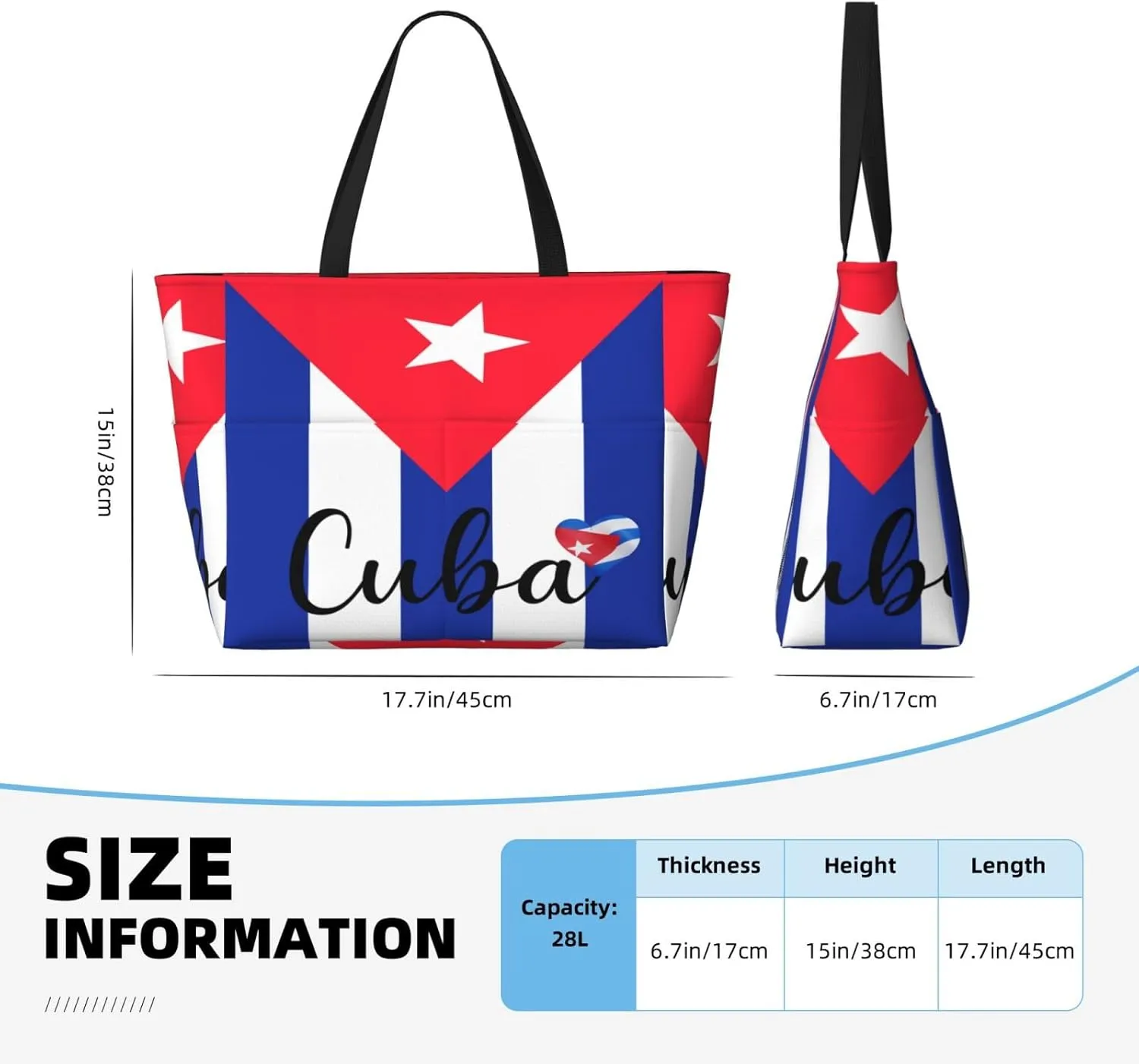 Jamaica With American Tote Bag With 8 Storage Pockets Top Zip Shoulder Bag Handbag For Travel Work Women