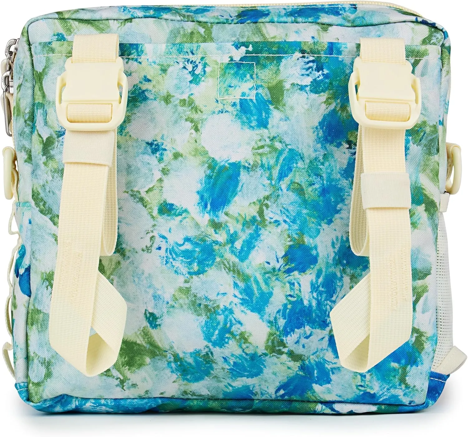 JanSport Central Adaptive Accessory Bag – Wheelchair & Walker Compatible, Versatile Carry Options, Tuck-Away Adjustable Loops, SaniStash Pocket for Easy Access, Mia Brown White Flowers