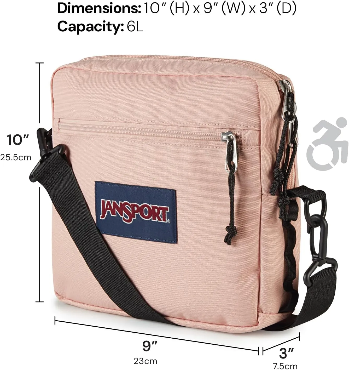 JanSport Central Adaptive Accessory Bag – Wheelchair & Walker Compatible, Versatile Carry Options, Tuck-Away Adjustable Loops, SaniStash Pocket for Easy Access, Red/Multi Hippie Days