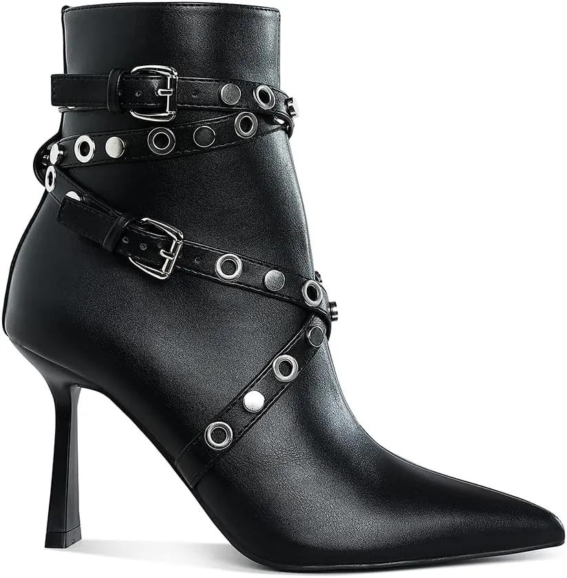 Jaunts Eyelets & Studs Harness Ankle Boots