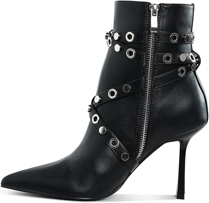 Jaunts Eyelets & Studs Harness Ankle Boots