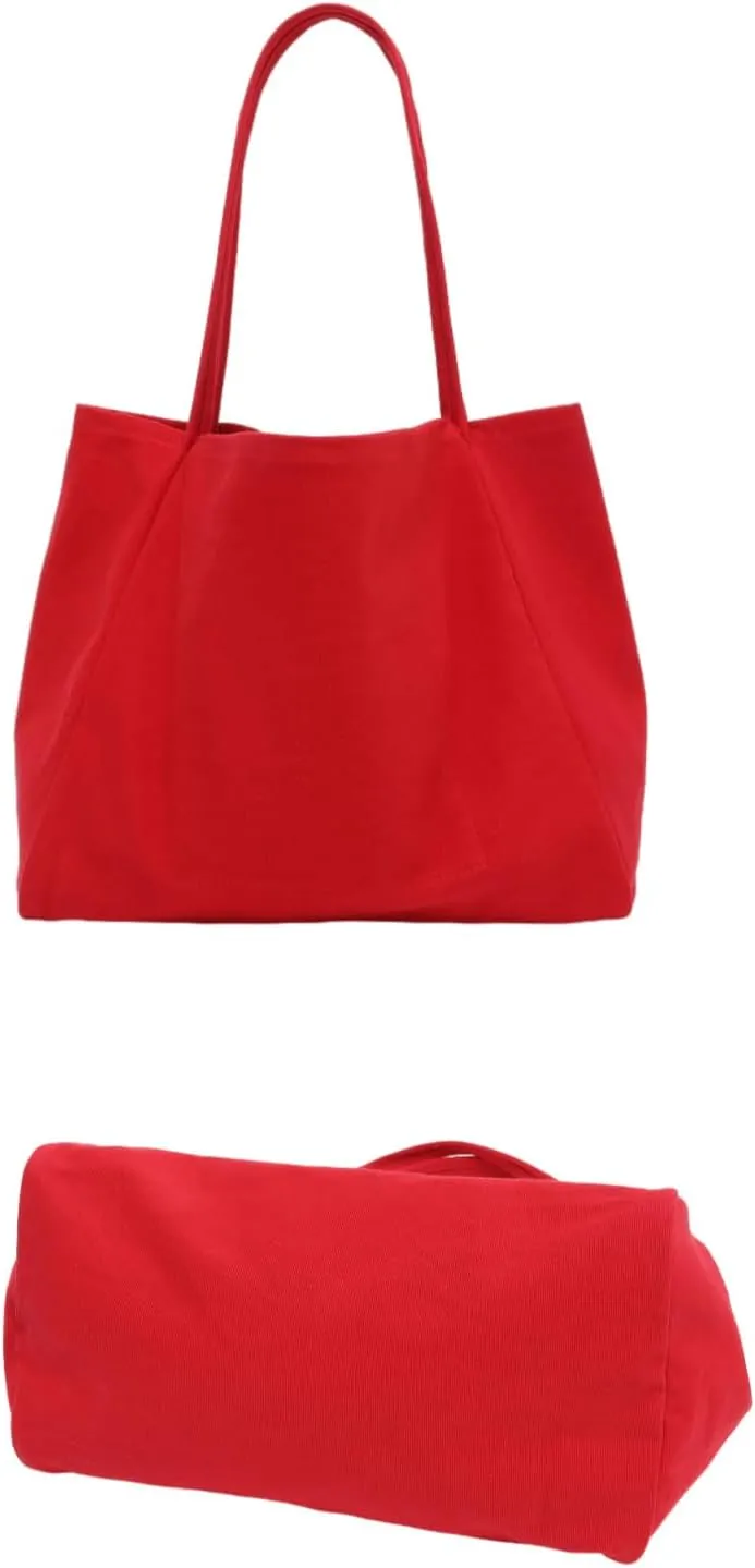 Jeelow Large Capacity Canvas Tote Bag Wide Straps Durable Shoulder Handbag for Women Daily Use Travel Shopping