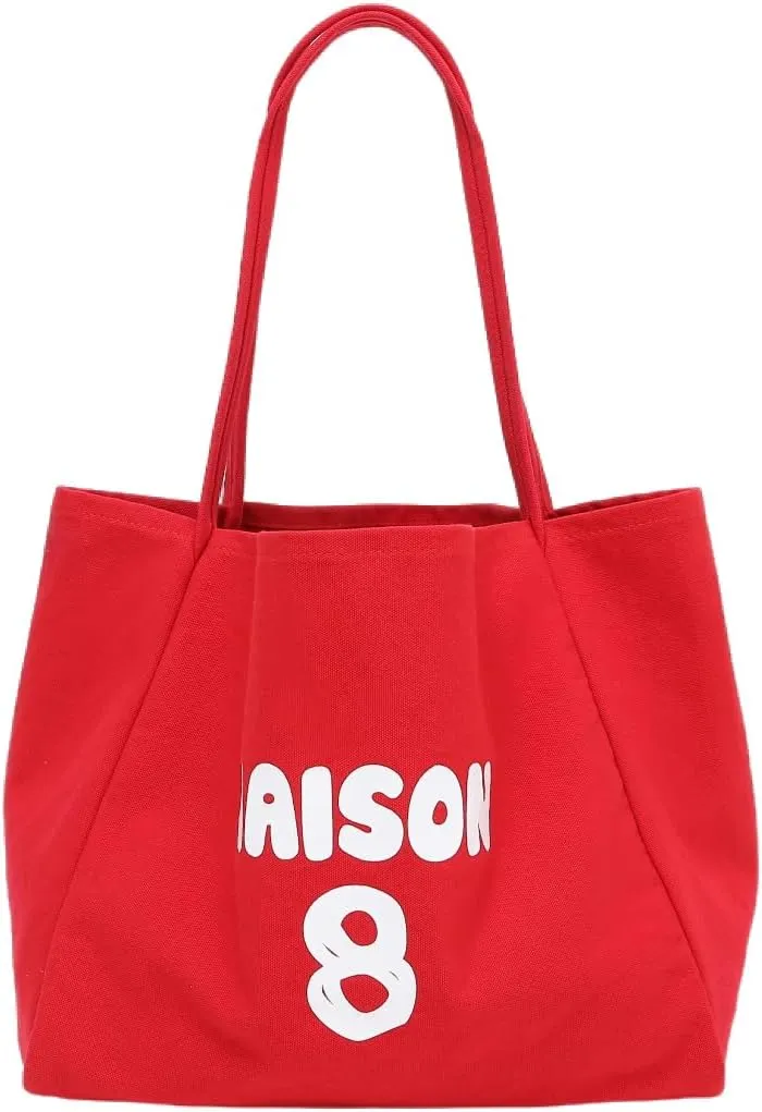 Jeelow Large Capacity Canvas Tote Bag Wide Straps Durable Shoulder Handbag for Women Daily Use Travel Shopping