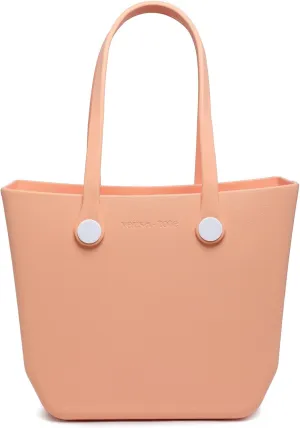 JEN & CO. Vira Versa Tote, Utility, Everyday, Grocery, Beach Bag, Rubber Tote with Interchangeable Straps, Medium Size