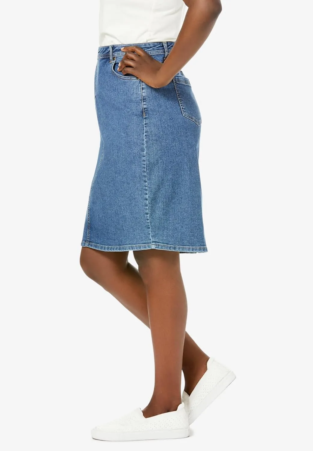 Jessica London Women's Plus Size True Fit A-line Denim Short Mini Skirt